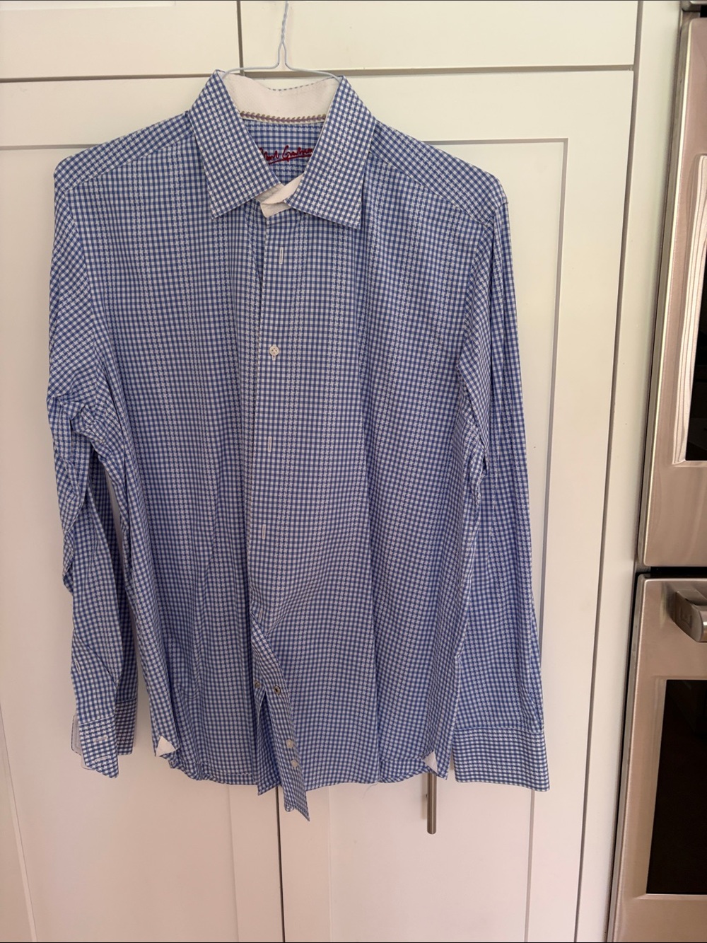 Robert Graham Blue and White Micro-Check Dress Shirt
